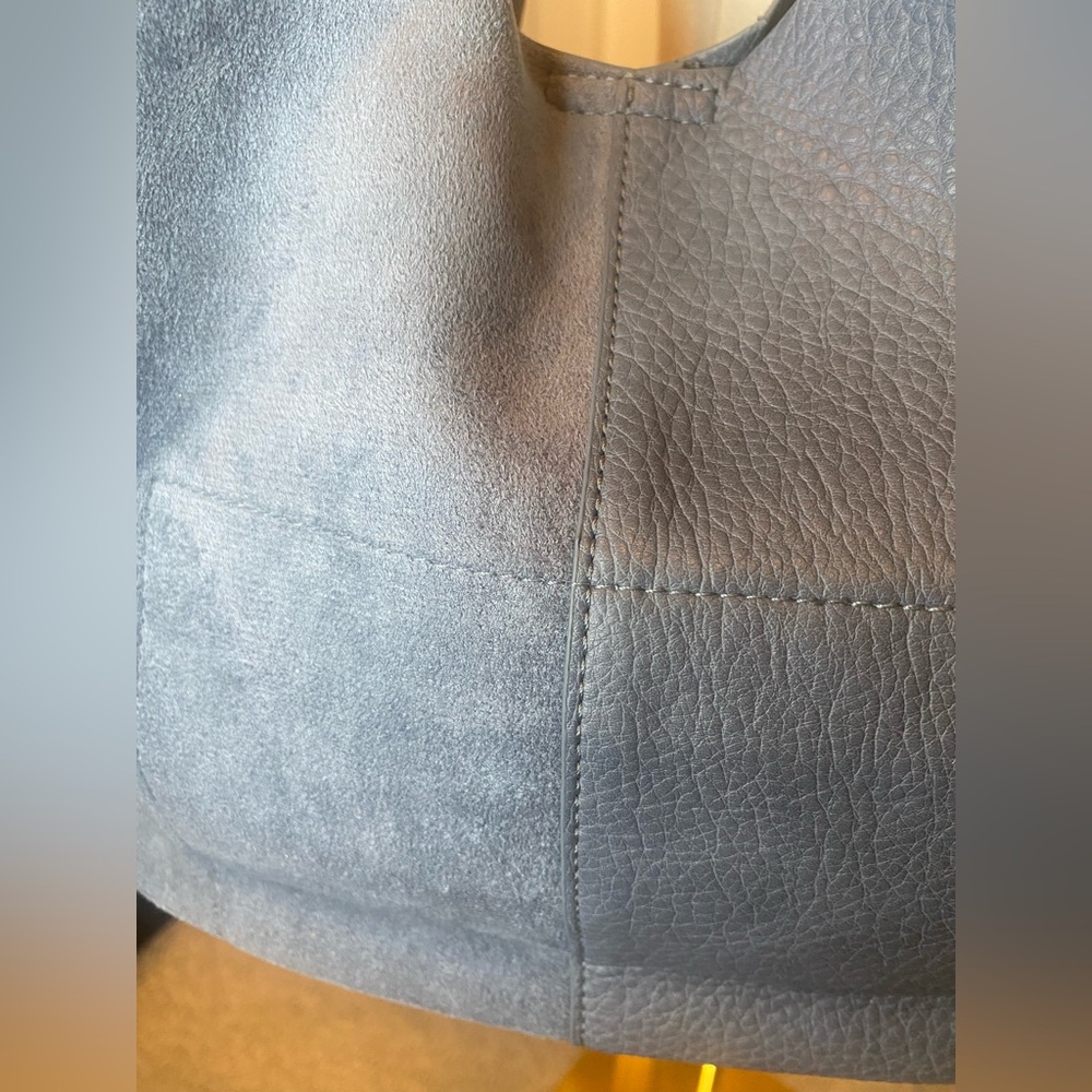 Shiraleah Blue Hobo Tote Bag with Studded Strap, Suede & Faux Leather - Picture 6 of 11